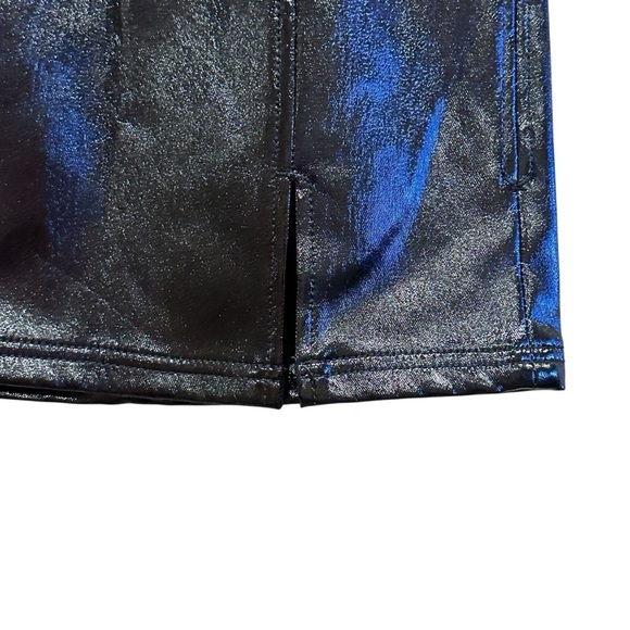 Free People Holding onto a Dream Coated Glossy Faux Leather Mini Skirt Black 0 - Picture 3 of 10